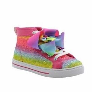 JoJo Siwa Pink and Rainbow Bow Sneakers